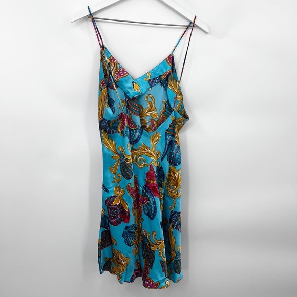 VINTAGE VICTORIA’S SECRET GOLD LABEL MERMAIDCORE CHEMISE SLIP DRESS & ROBE SZ M - Picture 3 of 9